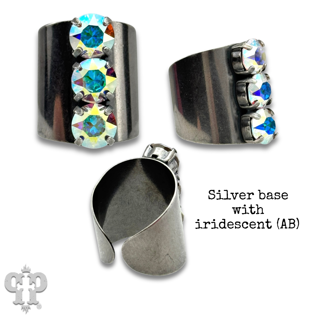 Austrian crystal adjustable statement ring