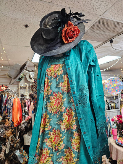 Teal Floral Dress