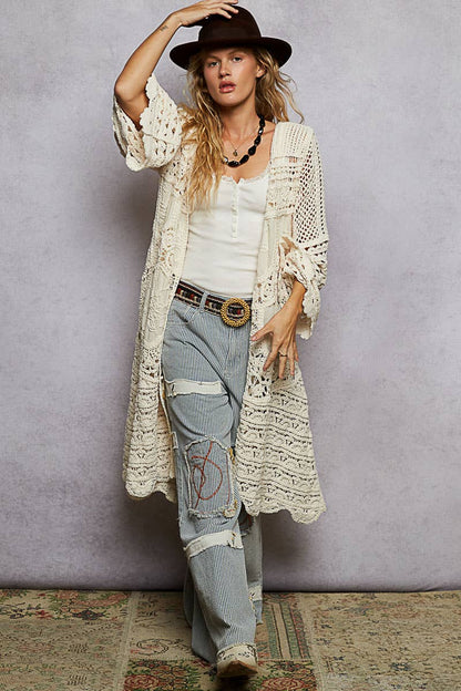 Charming Chenille Crochet Cardigan