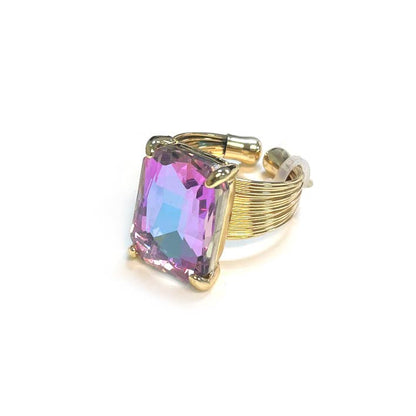 Cushion Cut Cocktail Adjustable Wire Ring