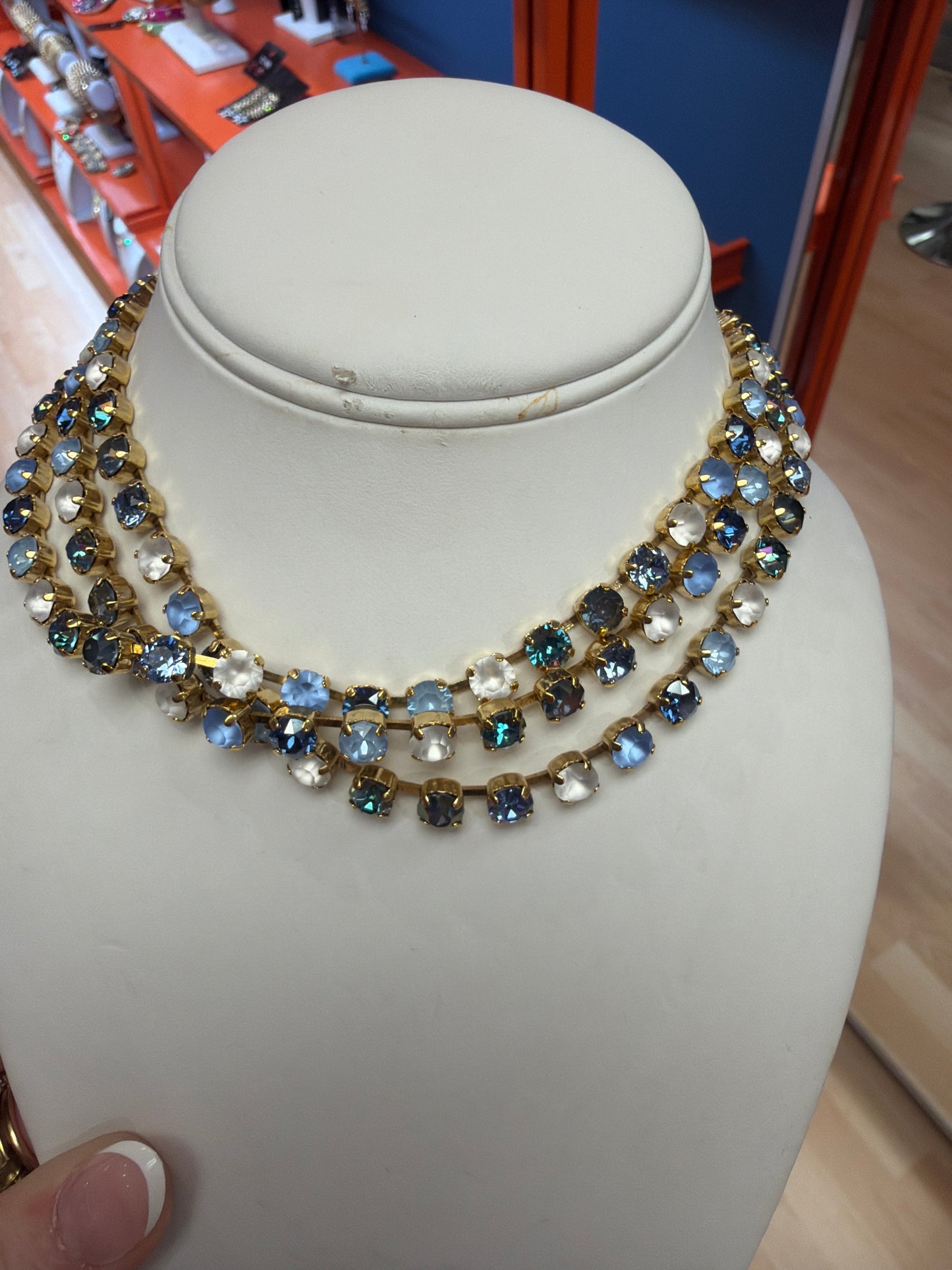 Gold aqua multi Sarina Necklace