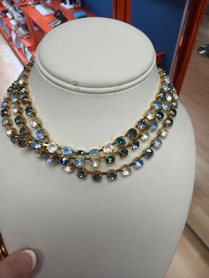 Gold aqua multi Sarina Necklace