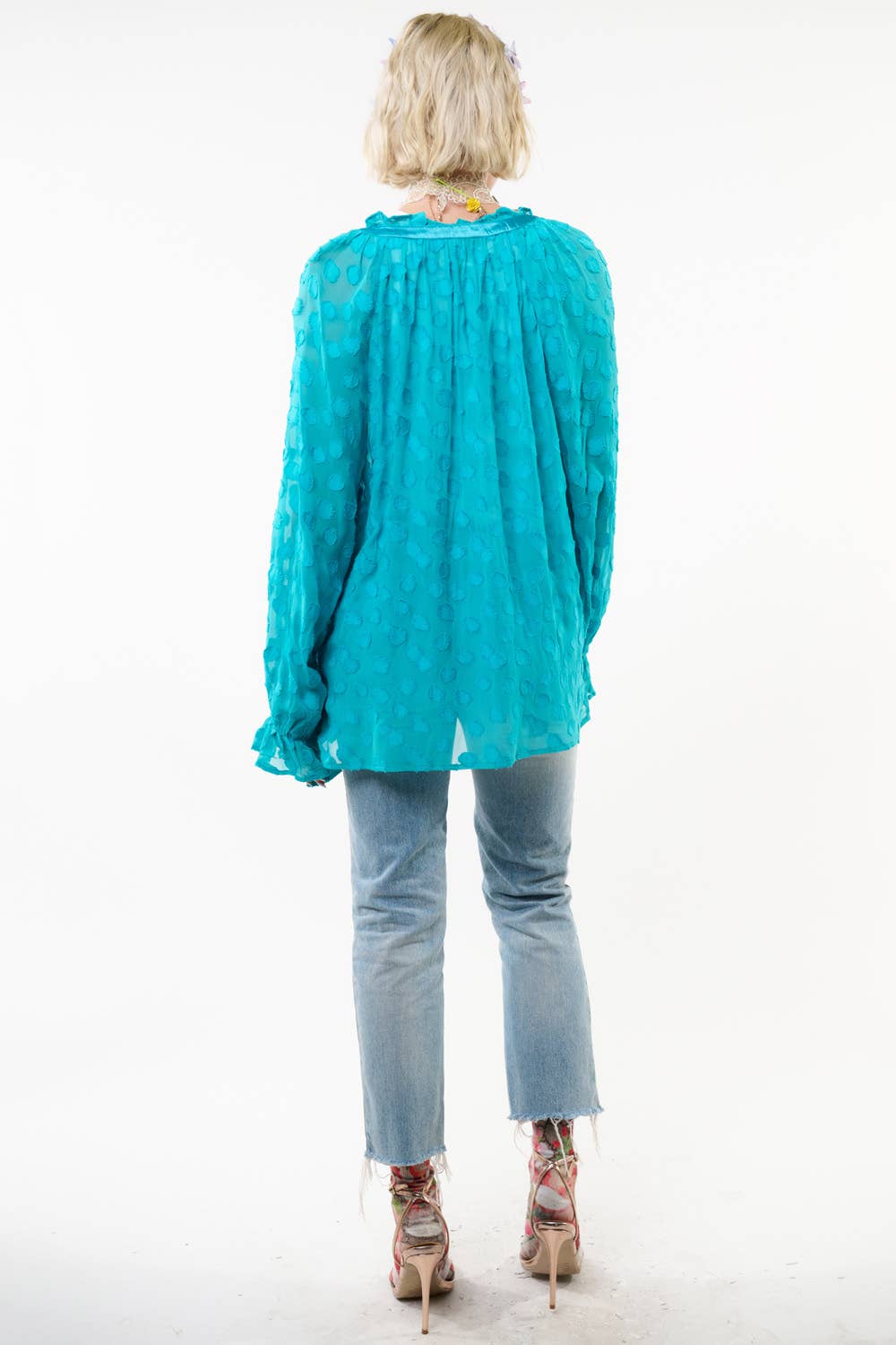 Aqua Teal Maven Blouse