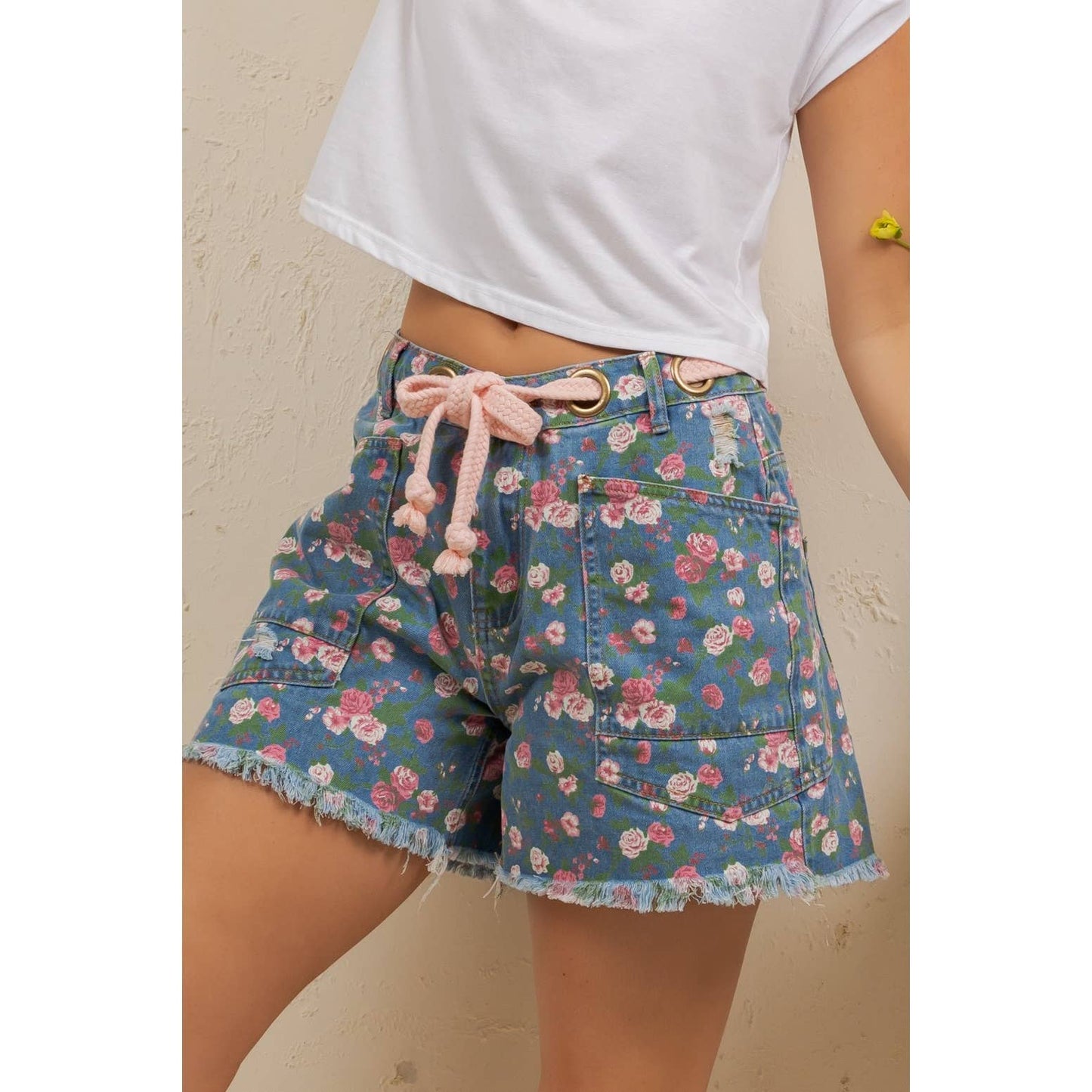 ROSE GARDEN DENIM SHORTS