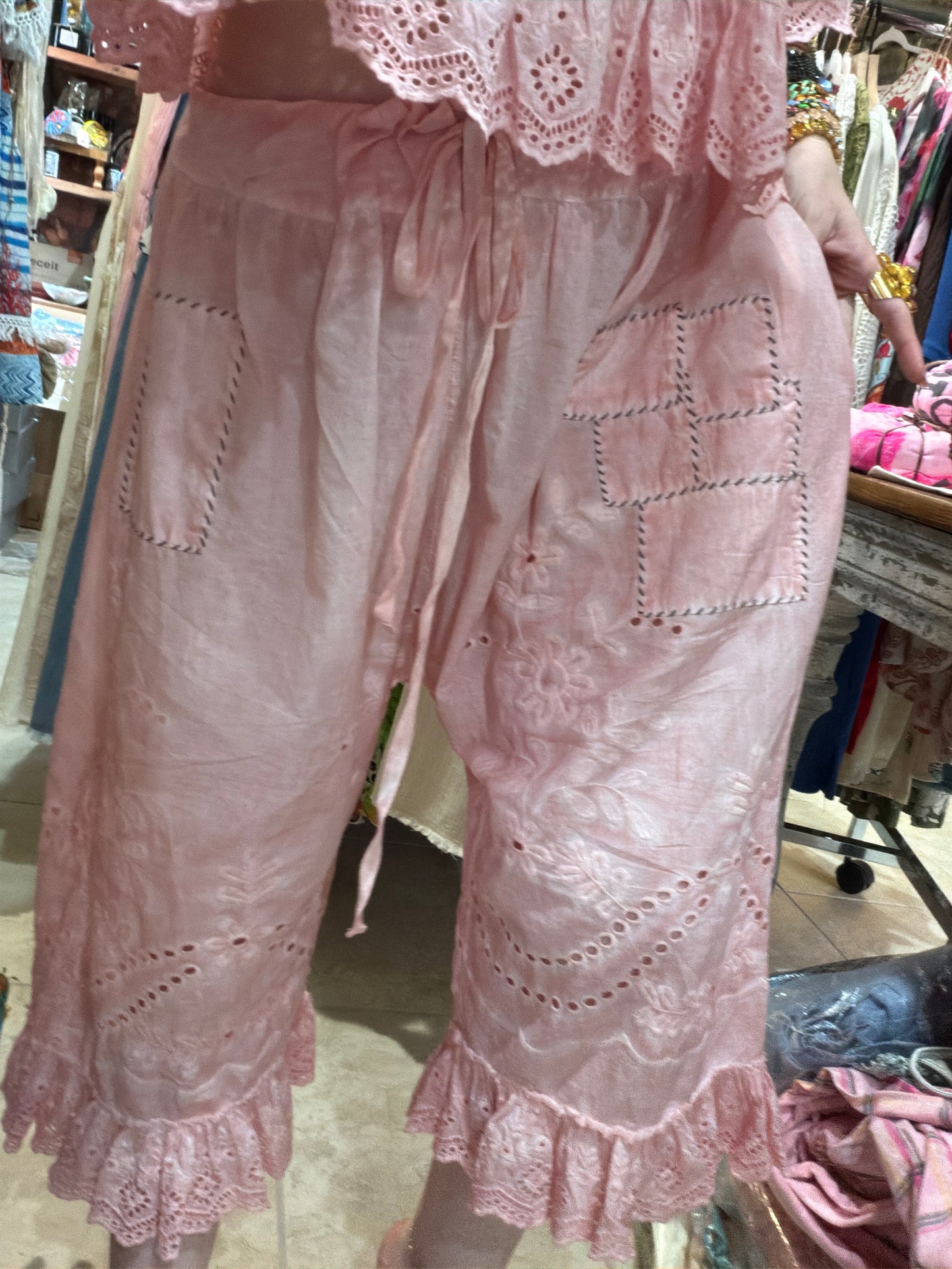 Softly Worn Pink Eyelet Bloomers