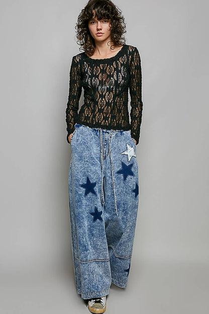 Long Sleeve Lace Knit Top