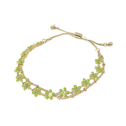 Color Epoxy Enamel Flower Adjustable Chain Bracelets