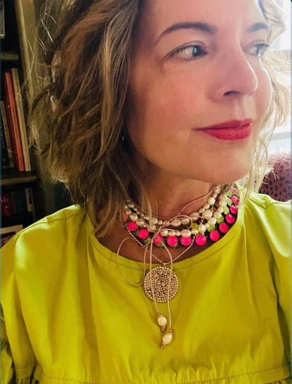 Oakland Antique Gold Neon Necklace