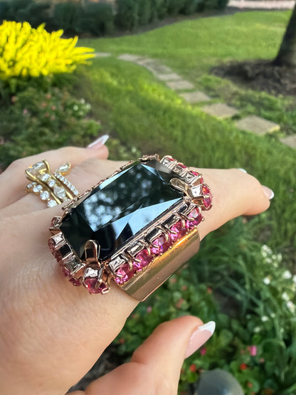 WETSTONE: Hematite w Pink Femme Fatale Ring