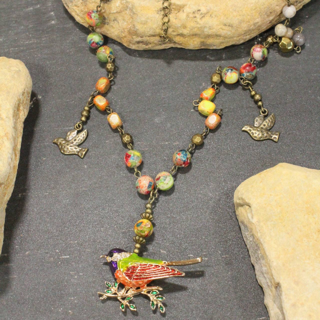 Song Bird Beauty Multi-color Necklace
