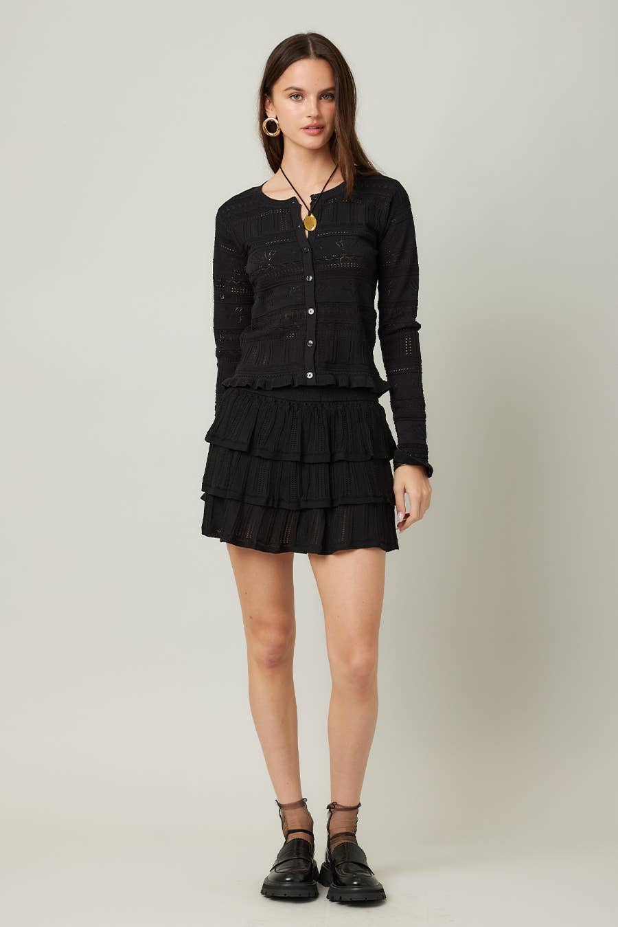 Pointelle Knit Cardigan