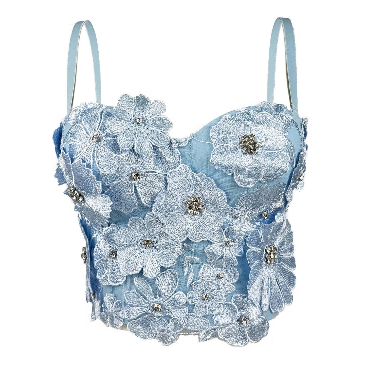 Floral Denim Bustier
