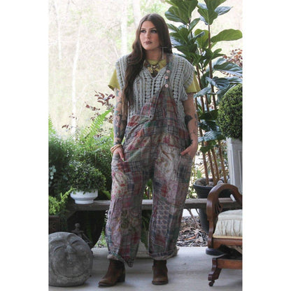 Travels Await Overalls - Navy Plaid