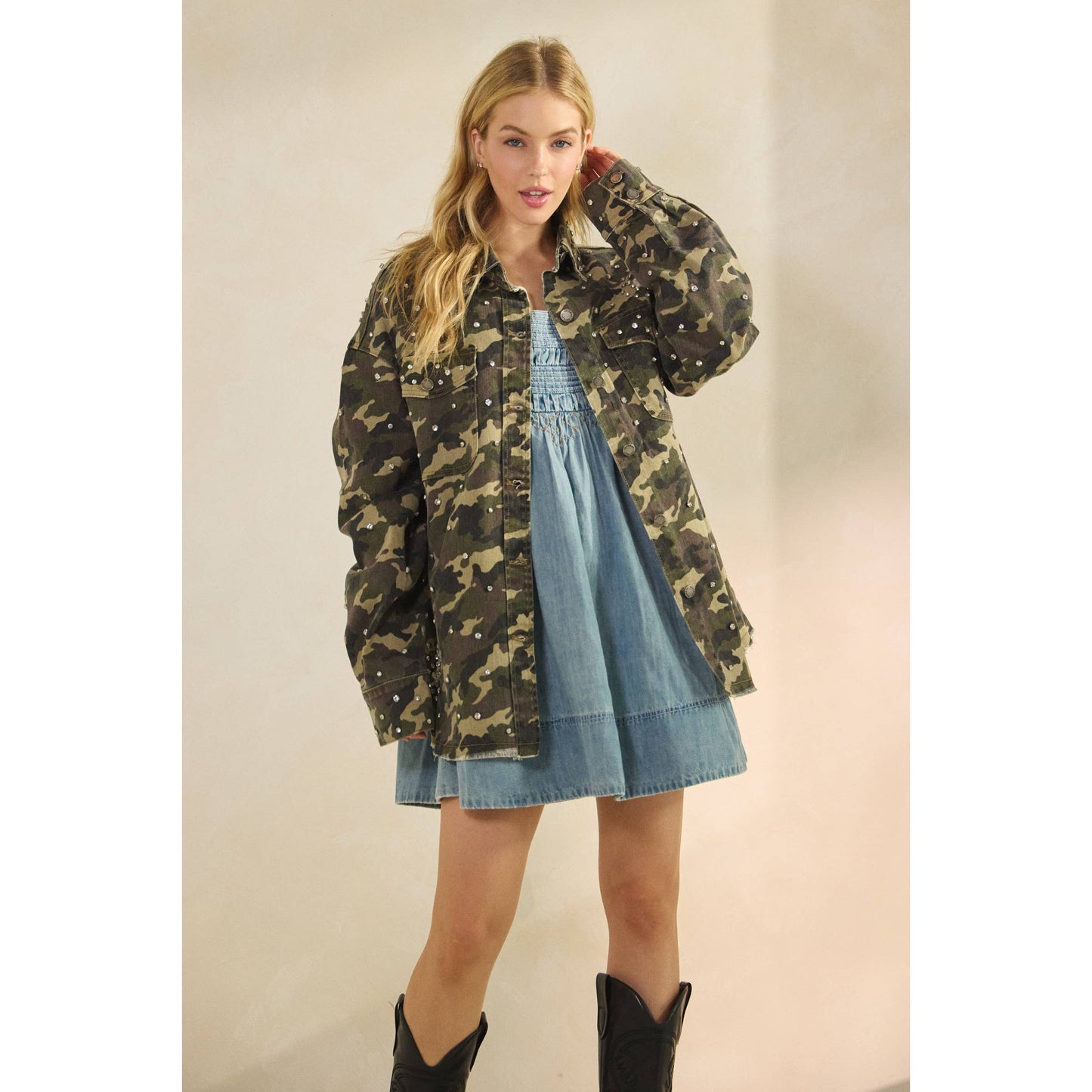 Rhinestone Denim Jacket