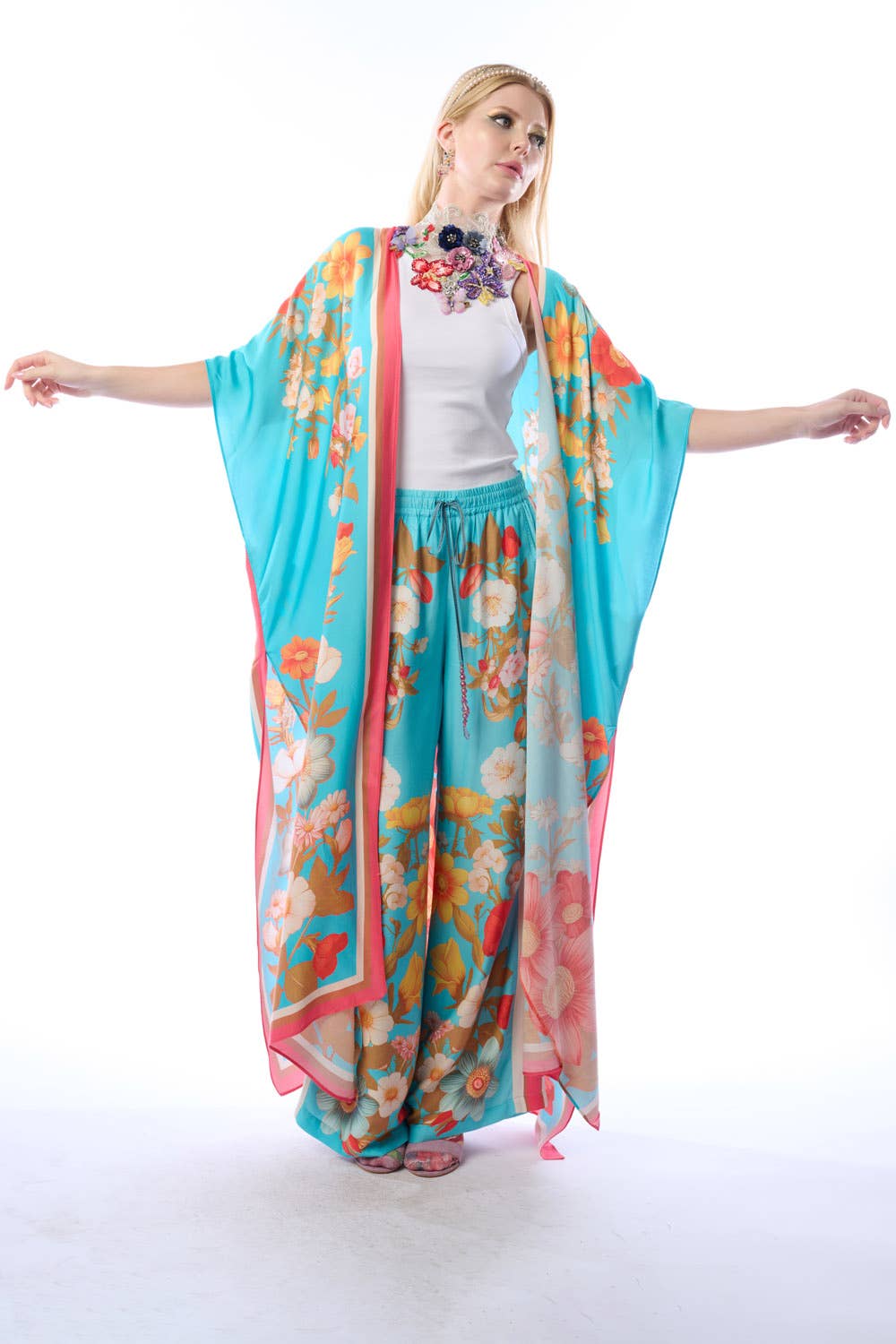 Floral Garden Maxi Kimono