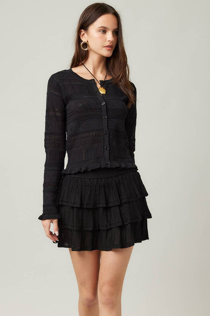 Pointelle Knit Cardigan