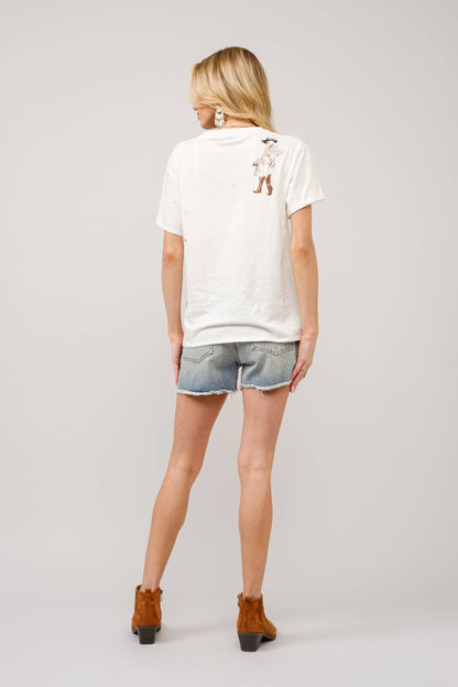 Western Motif Embroidered Graphic T Shirt