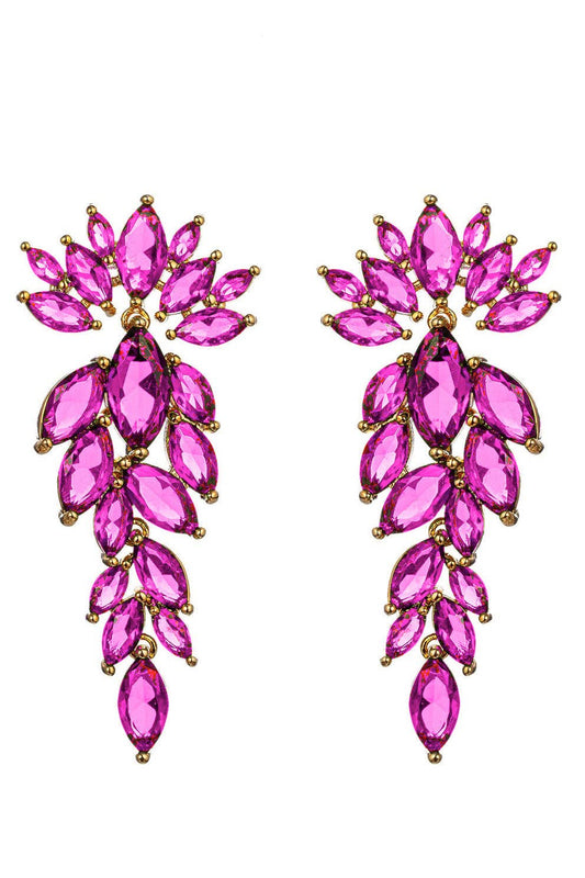 Diana Pink Cubic Zirconia Crystal Drop Earring