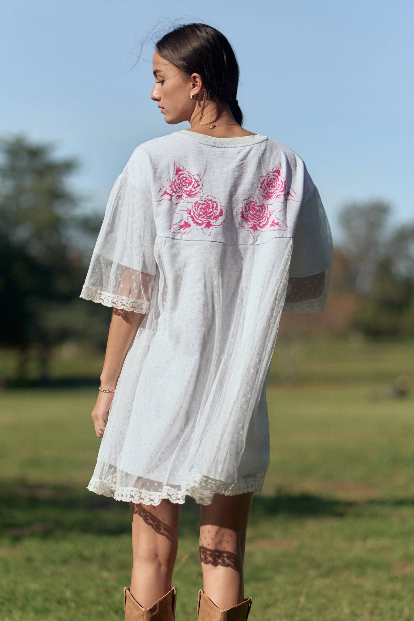 POLKA DOT CHERUB MESH LAYERED DRESS