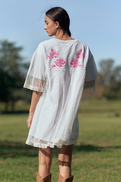 POLKA DOT CHERUB MESH LAYERED DRESS