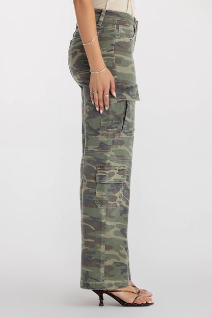 MID RISE CAMO CARGO JEANS PANTS