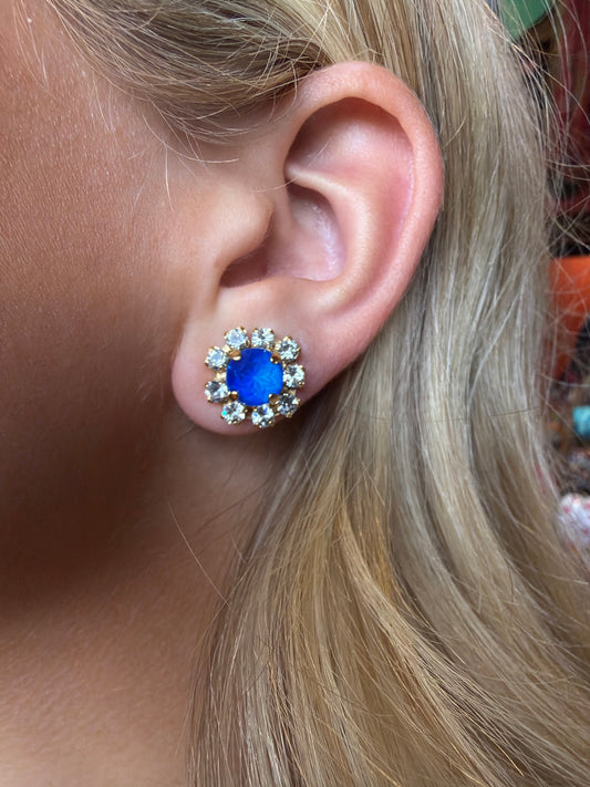 ELECTRIC BLUE DAISY MAE EARRINGS