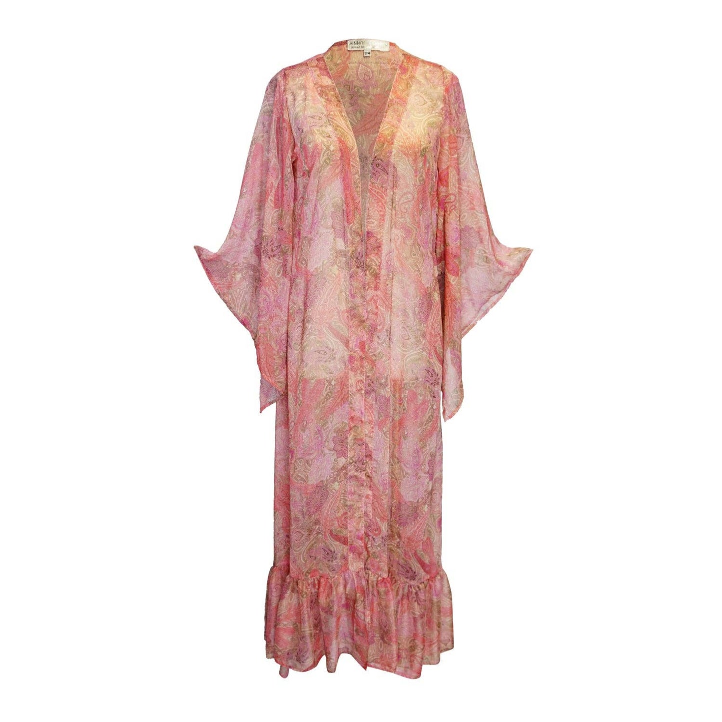 Blushing Paisley Flowing Sleeve Kimono