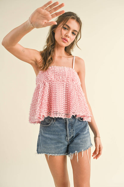 SPAGHETTI STRAP BABY DOLL TOP