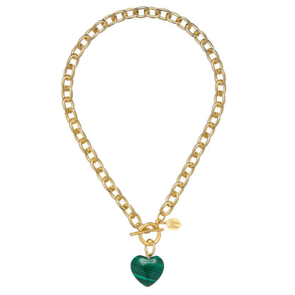 Stone Heart Toggle Necklace