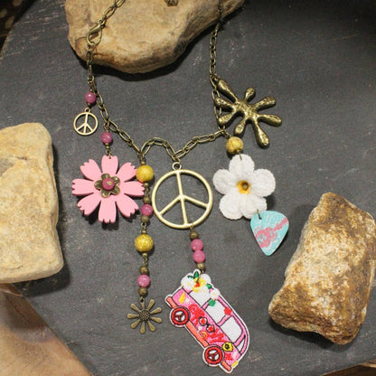 On The Road W/ The Beatles Retro Charm Necklace