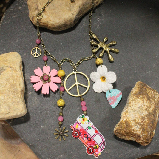 On The Road W/ The Beatles Retro Charm Necklace