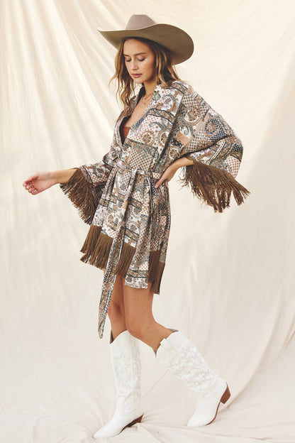 Mesmerize Fringe Kimono