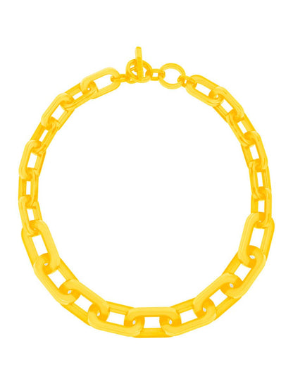 Colorful Resin Cable Link Collar Necklace
