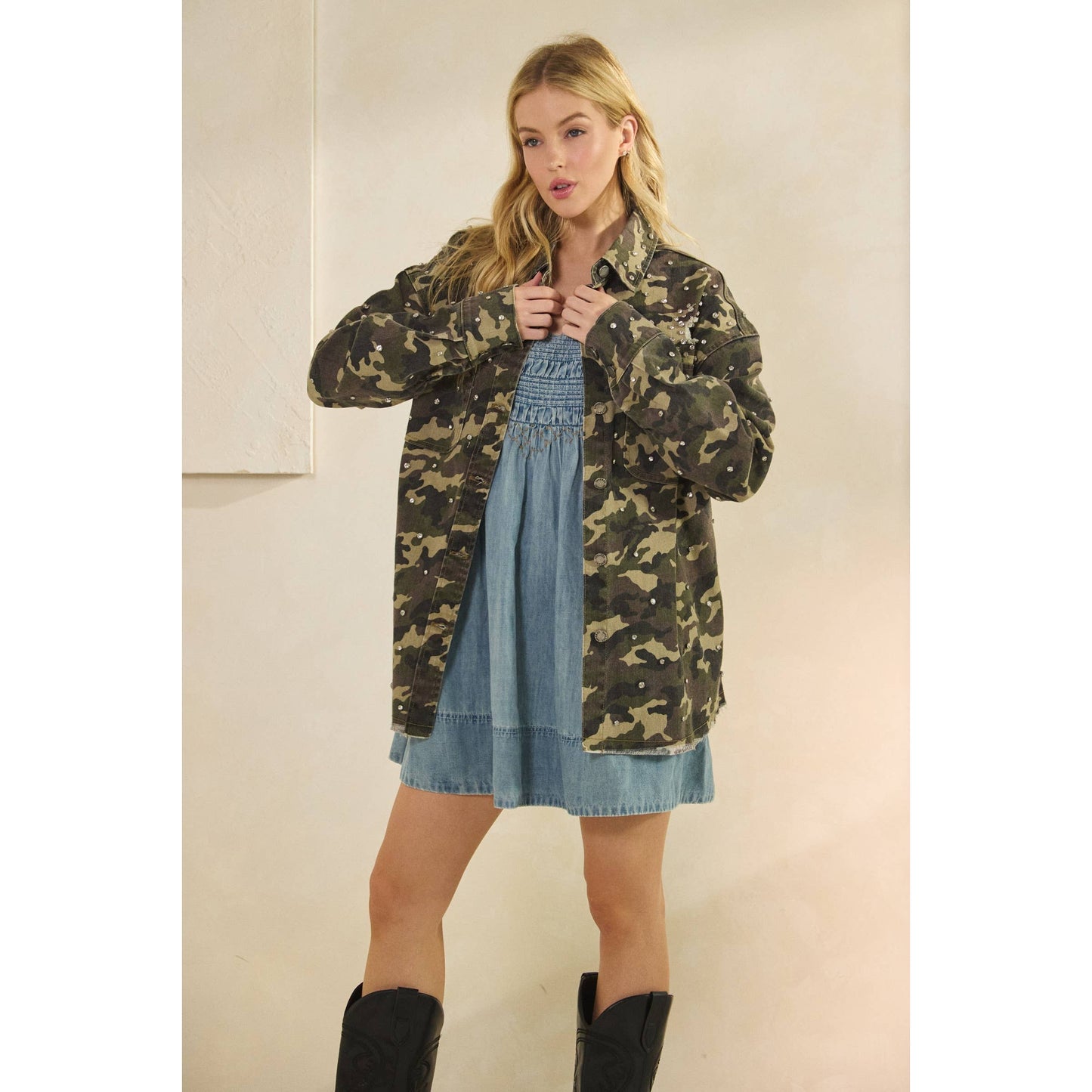 Rhinestone Denim Jacket