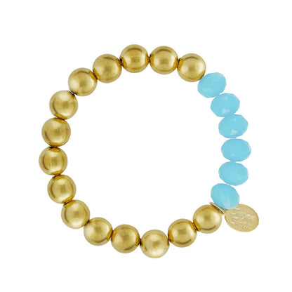 Aqua Crystal Margaret Stretch Bracelet