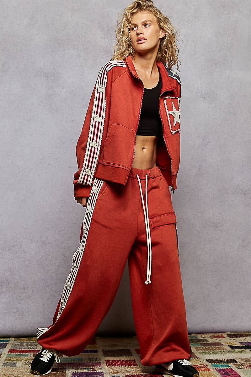 French Terry Star Patch Knit Joggers
