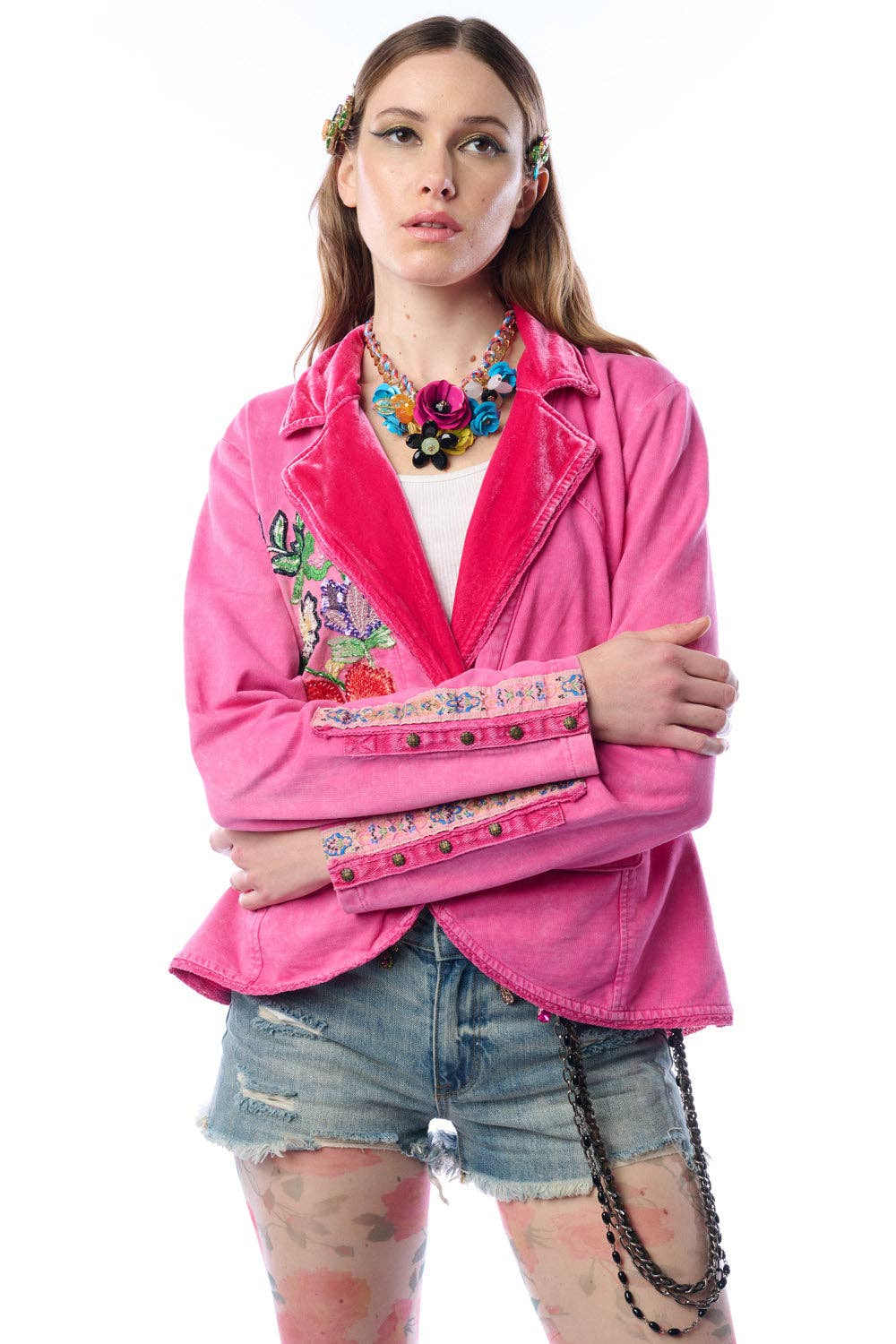 Colonel Jacket-Ruby | French Terry Jacket | Floral Blazer