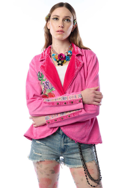 Colonel Jacket-Ruby | French Terry Jacket | Floral Blazer