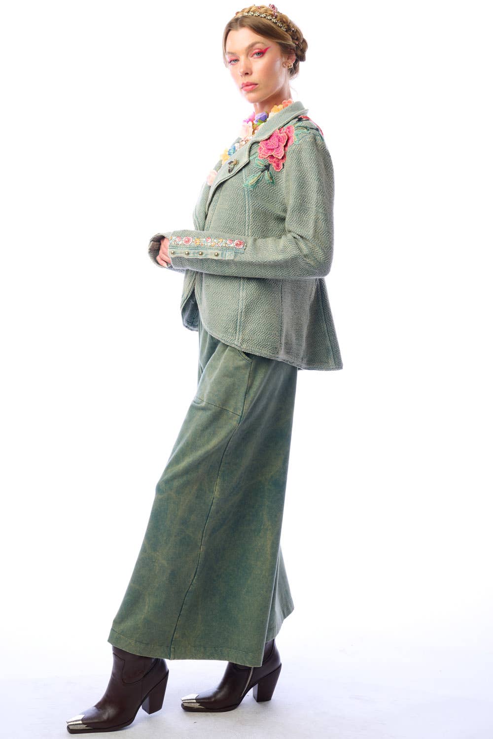 Alba Green Terry  Blazer