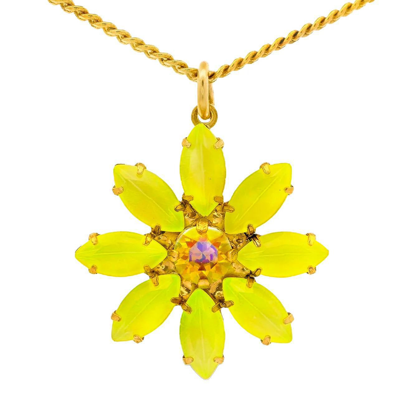 Mini Molly Daisy Necklace in Electric Yellow