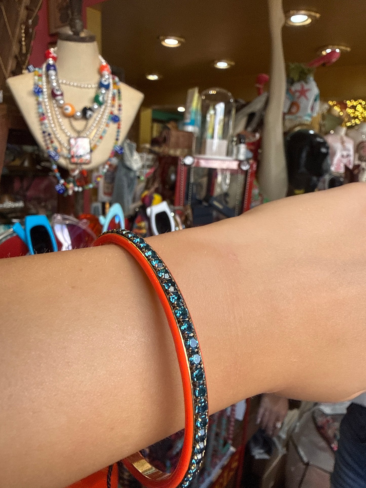 Electric Orange And Blue Helly Bangle