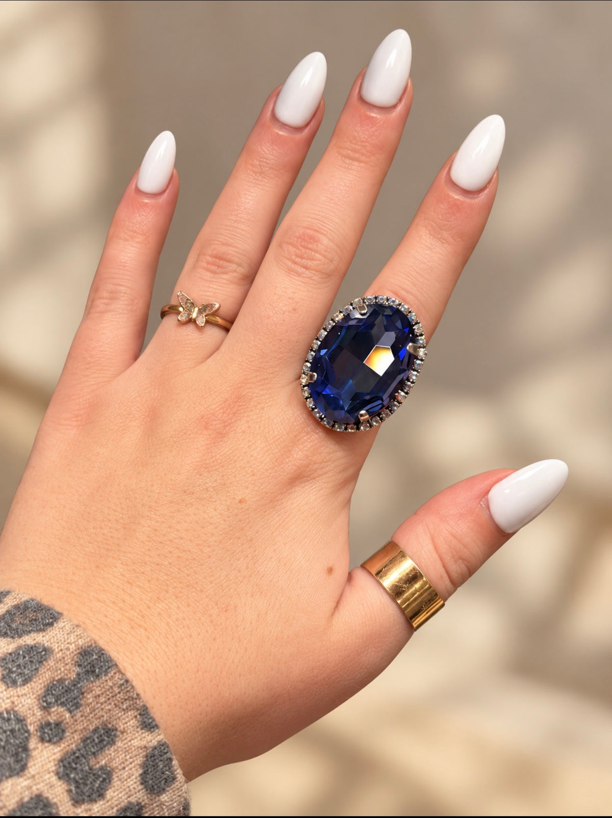 WETSTONE: sapphire with clear trim Liz Taylor Ring
