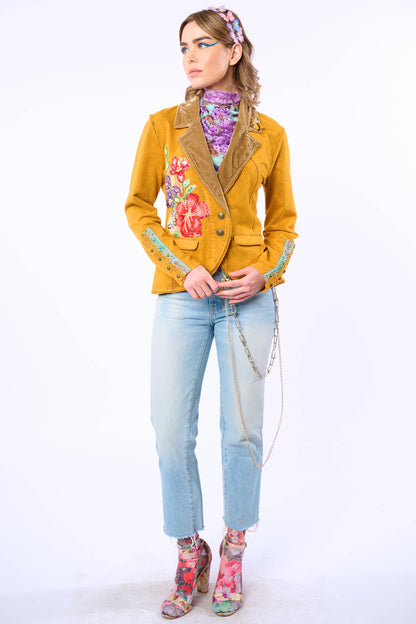 Juliet French Terry Blazer | Hand-beaded Jacket | Button-Up