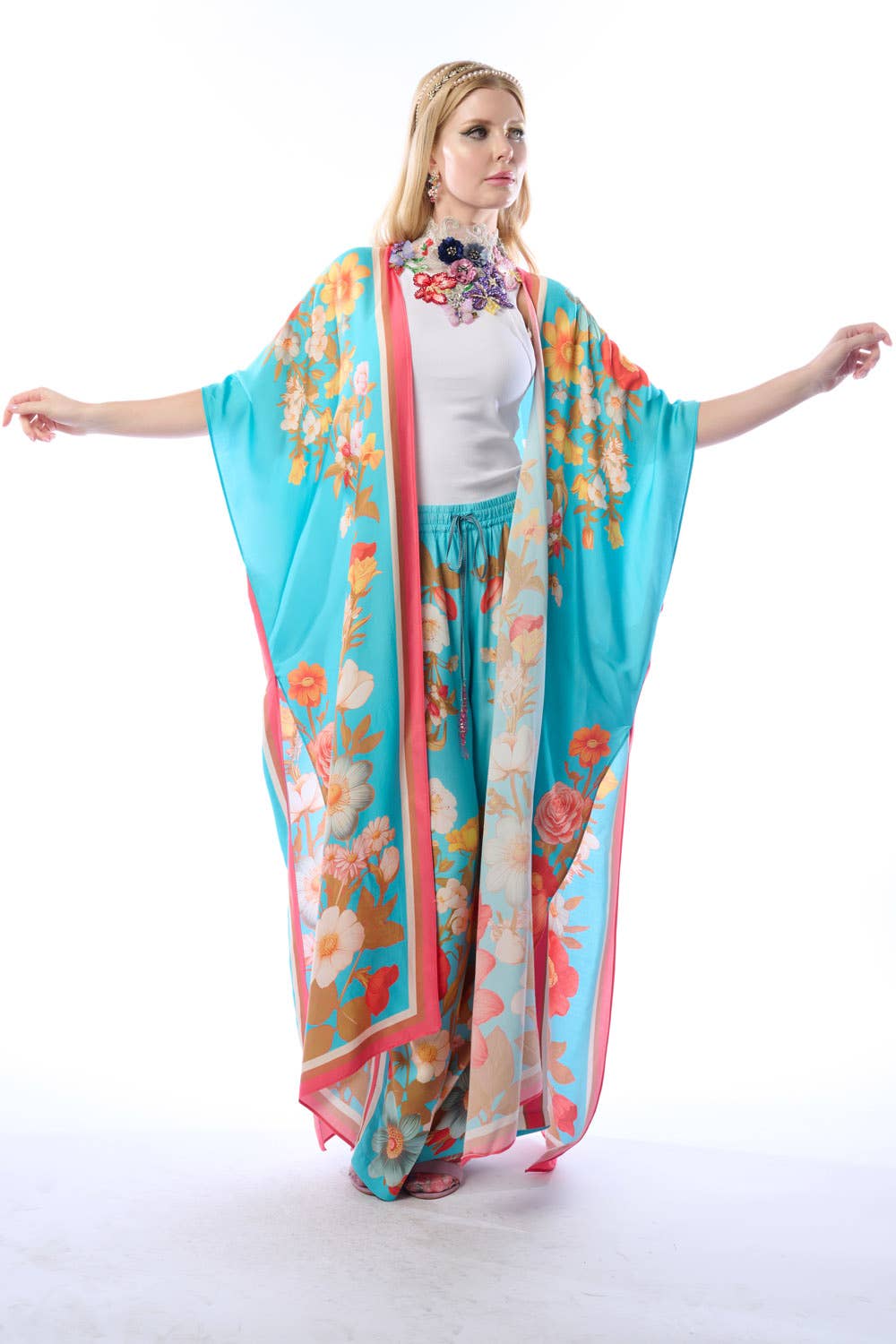 Floral Garden Maxi Kimono