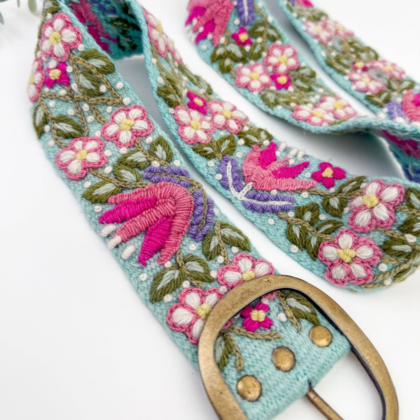 Lilypond Wide Embroidered Belt