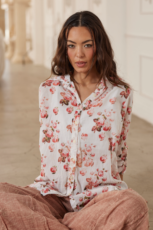 Rosewood Meadow Button Up Top