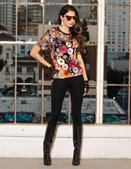 Floral Embroidered Lace Top