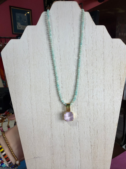 Orla Necklace in Unicorn/Aqua