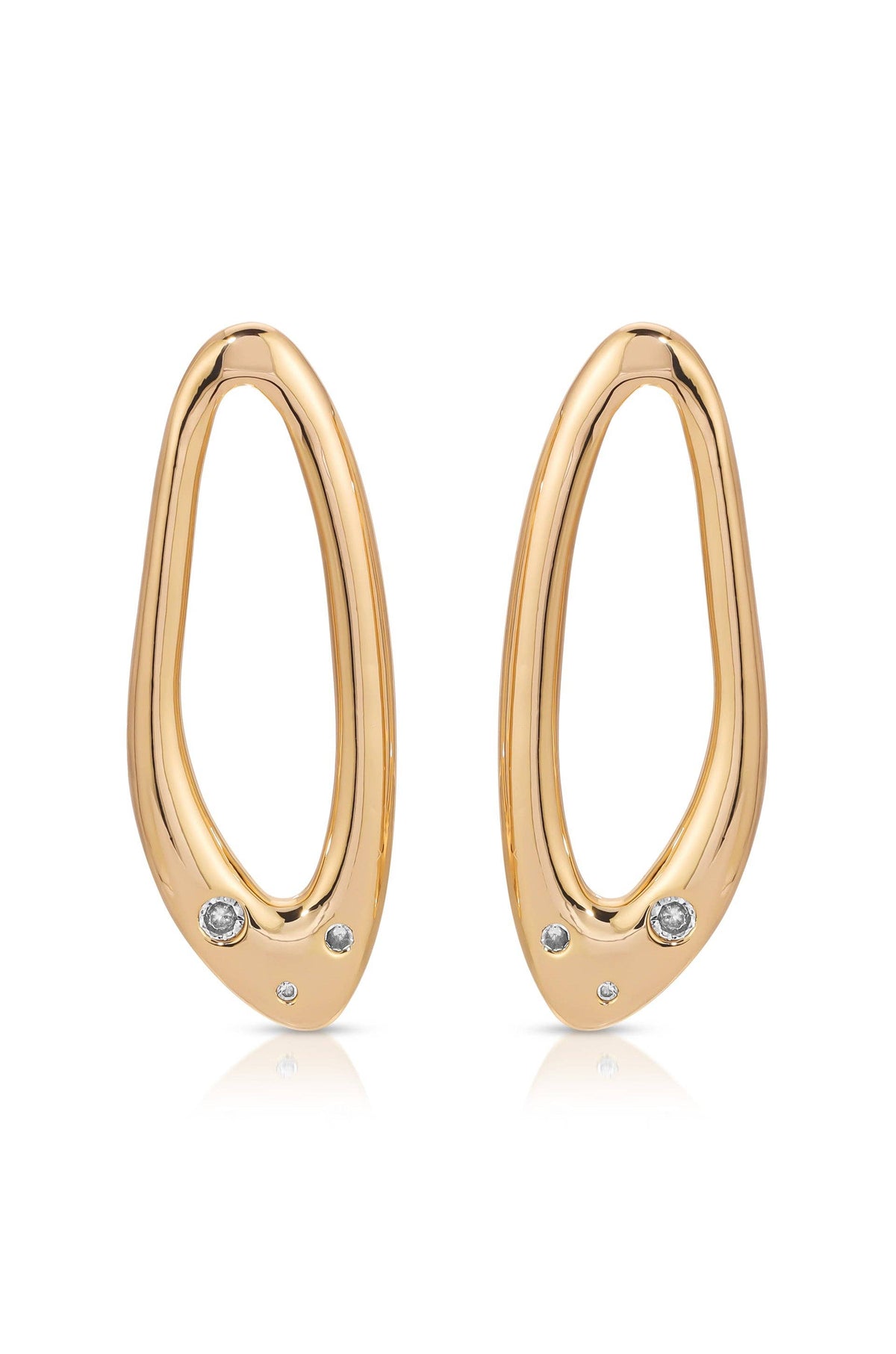 Molten Crystal Dotted Oval Earrings