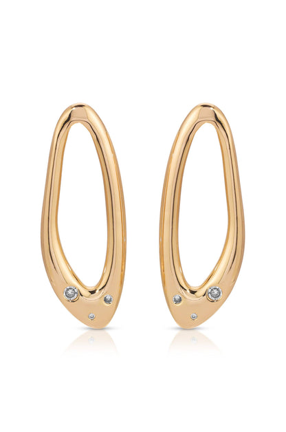 Molten Crystal Dotted Oval Earrings